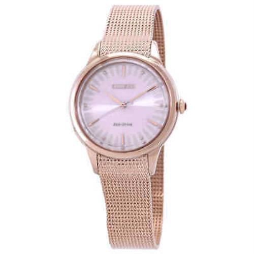 Citizen L Series Eco-drive Ladies Watch EM0819-80X - Dial: , Band: Pink Gold IP