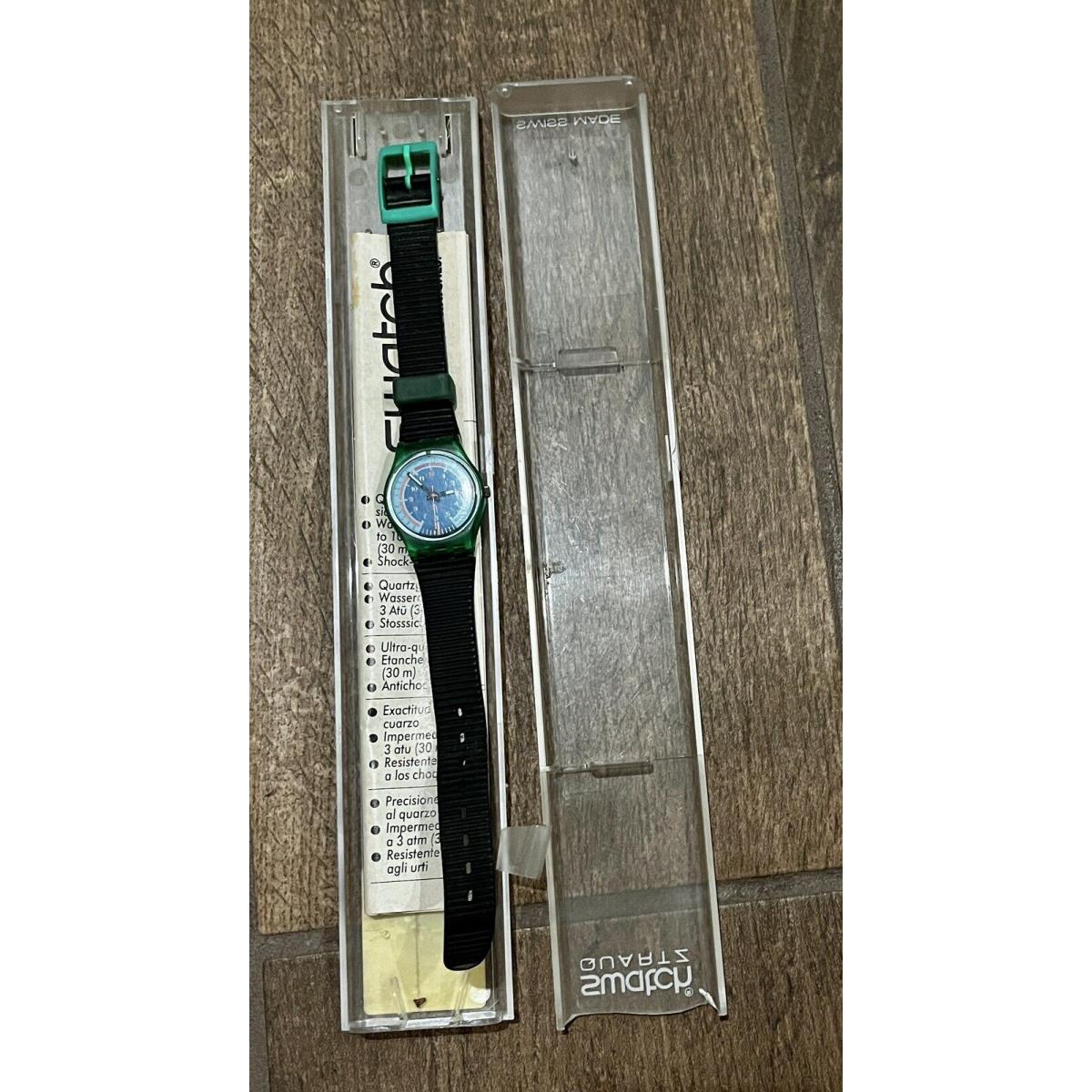 Nos 1989 Swatch Quartz Mint Icicle Green Women`s Watch LG105