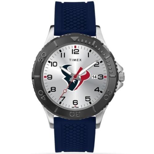 Timex Gamer Navy Houston Texans Nfl 40mm Men`s Silver Dial Watch Twzftxnme