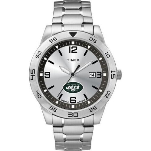 Timex Citation New York Jets Nfl Citation York Jets Nfl 42mm Silver Indiglo Analog Watch Twzfjetml