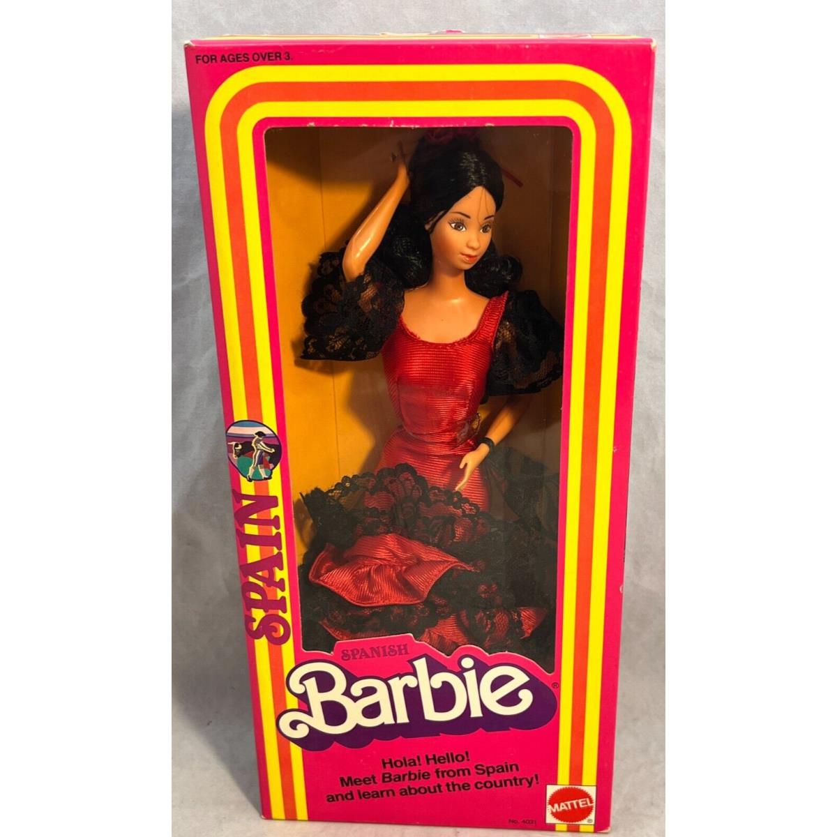 Vintage Mattel 1982 Spain Spanish Barbie Doll 4031 Nrfb