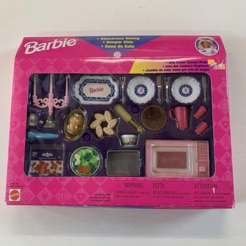 Barbie Fun Fixin Glamorous Dining Complete Meal Set Mattel 67687 1997 Nrfb Nos