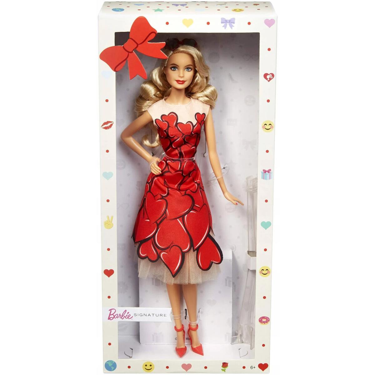 Barbie Celebration Doll Beautiful Blonde W/red Dress W/icon Stickers