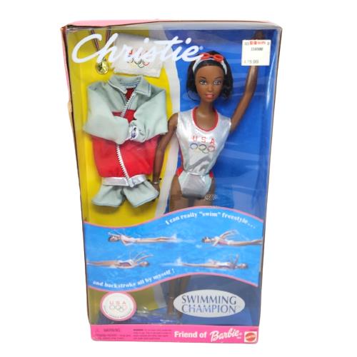 Vintage 1999 Mattel Christie Swimming Champion Barbie Doll 25488 Box