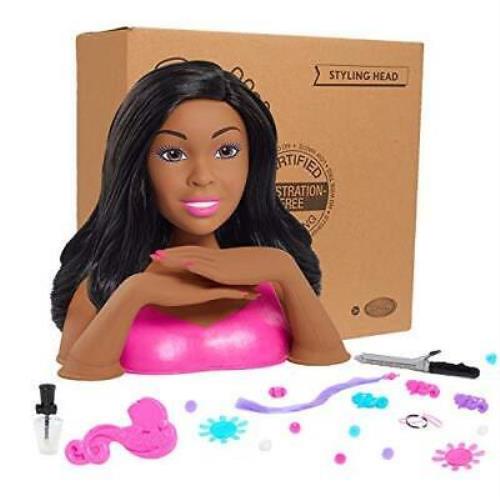 Barbie Styling Head Black Hair Multicolor