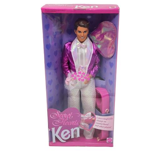 Vintage 1992 Secret Hearts Ken Barbie Doll 7988 Nrfb Color Changing Belt Box
