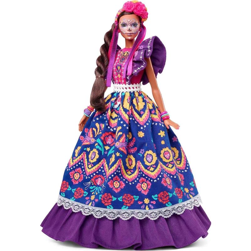 Barbie Signature Doll 2022 Dia De Muertos Collectible Traditional Ruffled Dres