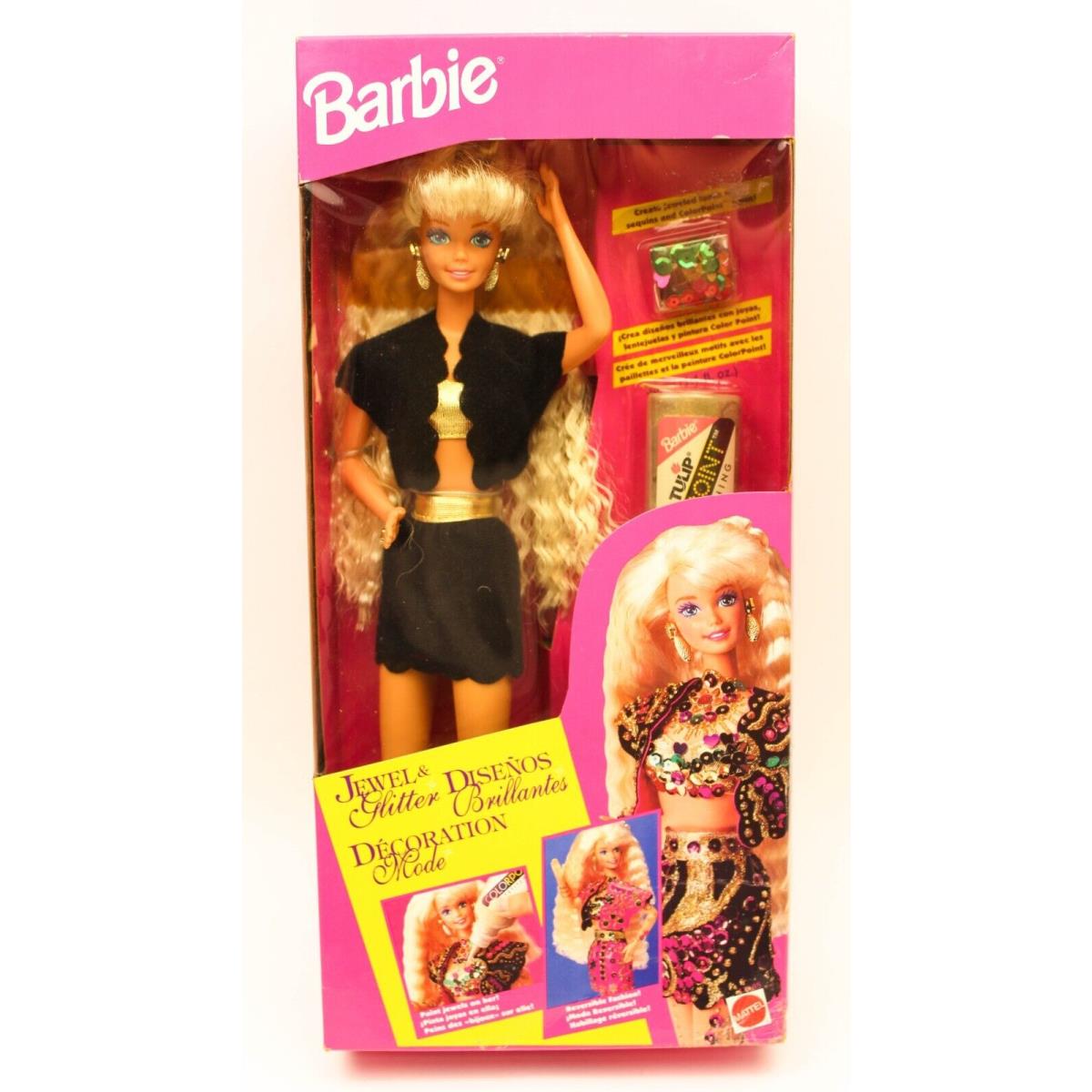 Jewel and Glitter Barbie Doll In Multilingual Box 1993 Mattel Nrfb