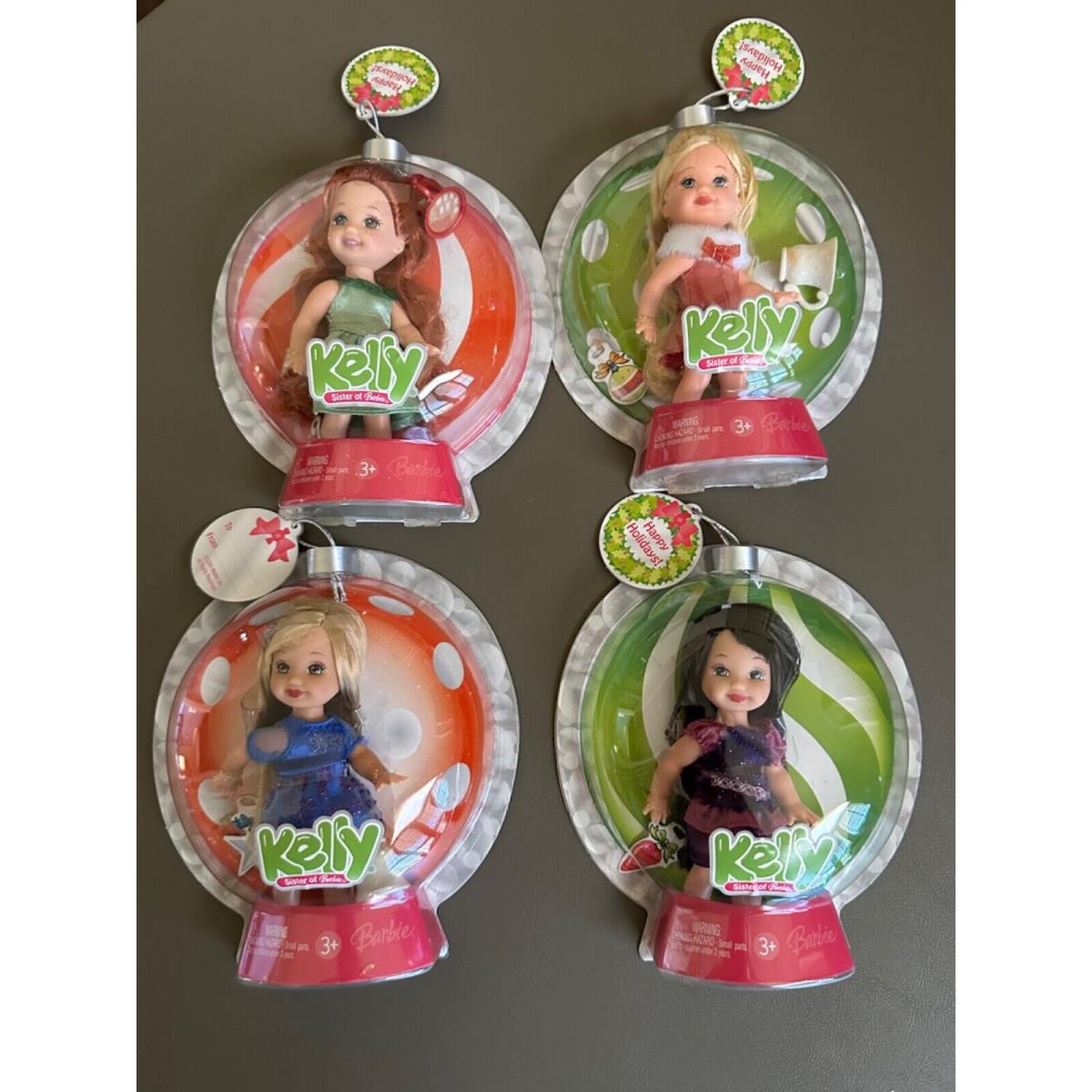 Barbie Kelly Doll - 2006 Happy Holidays - Complete Set Of 4 Ornament