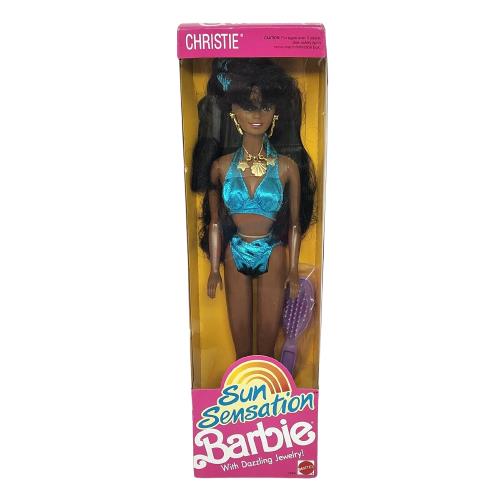 Vintage 1991 African American Sunsation Barbie Christie Doll 1394 Nrfb