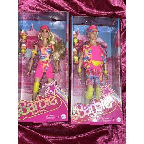 Barbie The Movie Neon Inline Roller Skating Outfit Doll Set Barbie Ken In Hand