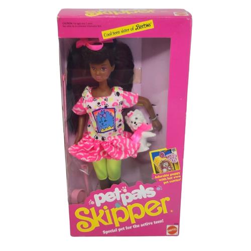 Vintage 1991 Pet Pals Skipper African American Barbie Doll 4049 Nrfb Black