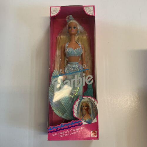 1991 Mermaid Barbie Mattel 1434 Long Color Changing Hair Doll Nrfb