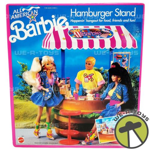 All American Barbie Hamburger Stand Playset 1990 Mattel No. 9321 Nrfb