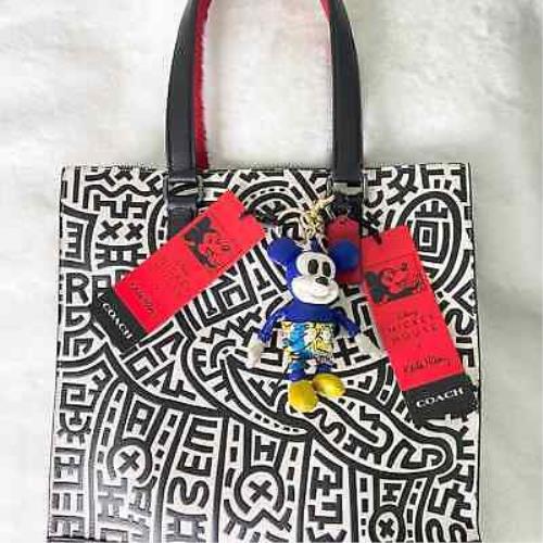 Coach Disney Mickey Mouse X Keith Haring Graham Tote Mickey Mouse Keyfob