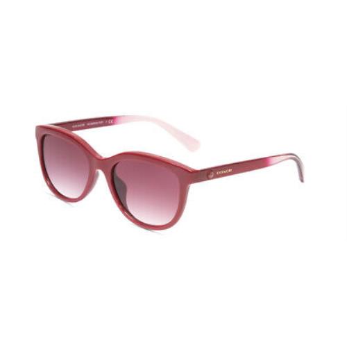 Coach HC8285U Women`s Cat Eye Designer Sunglasses Burgundy Red/red Gradient 56mm