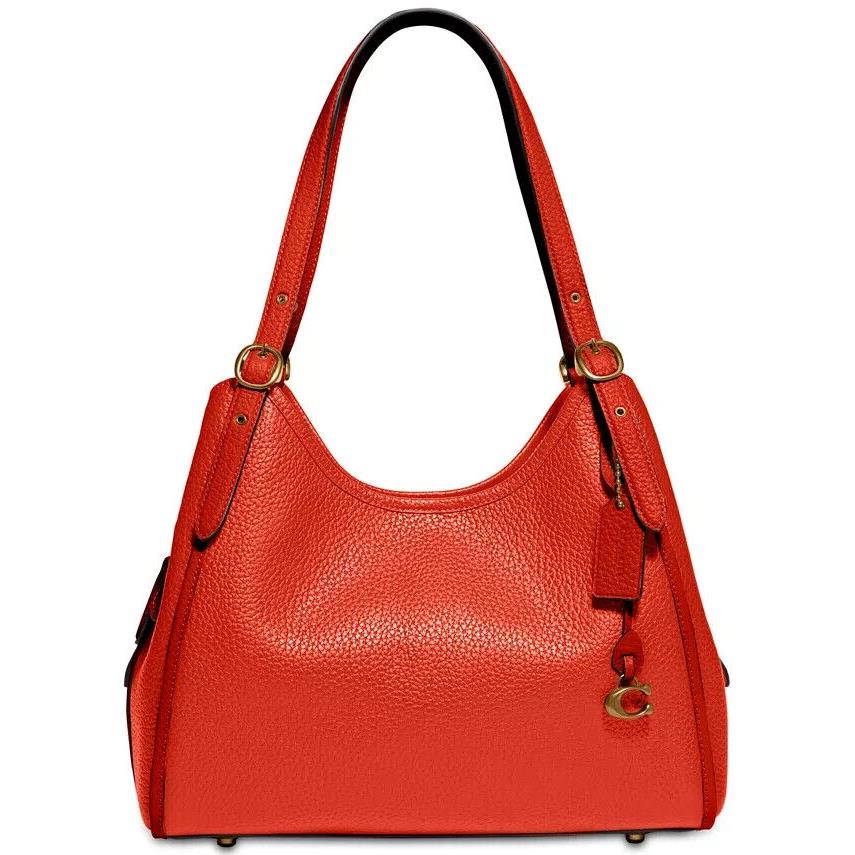 Coach Lori Leather Shoulder B4 Bag Red/orange C6627