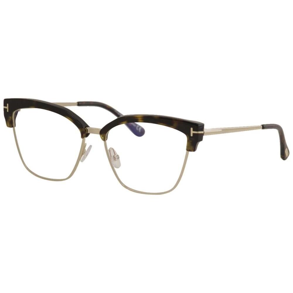 Tom Ford FT TF5547-B 052 Women`s Havana/blue Bock Lens Eyeglasses