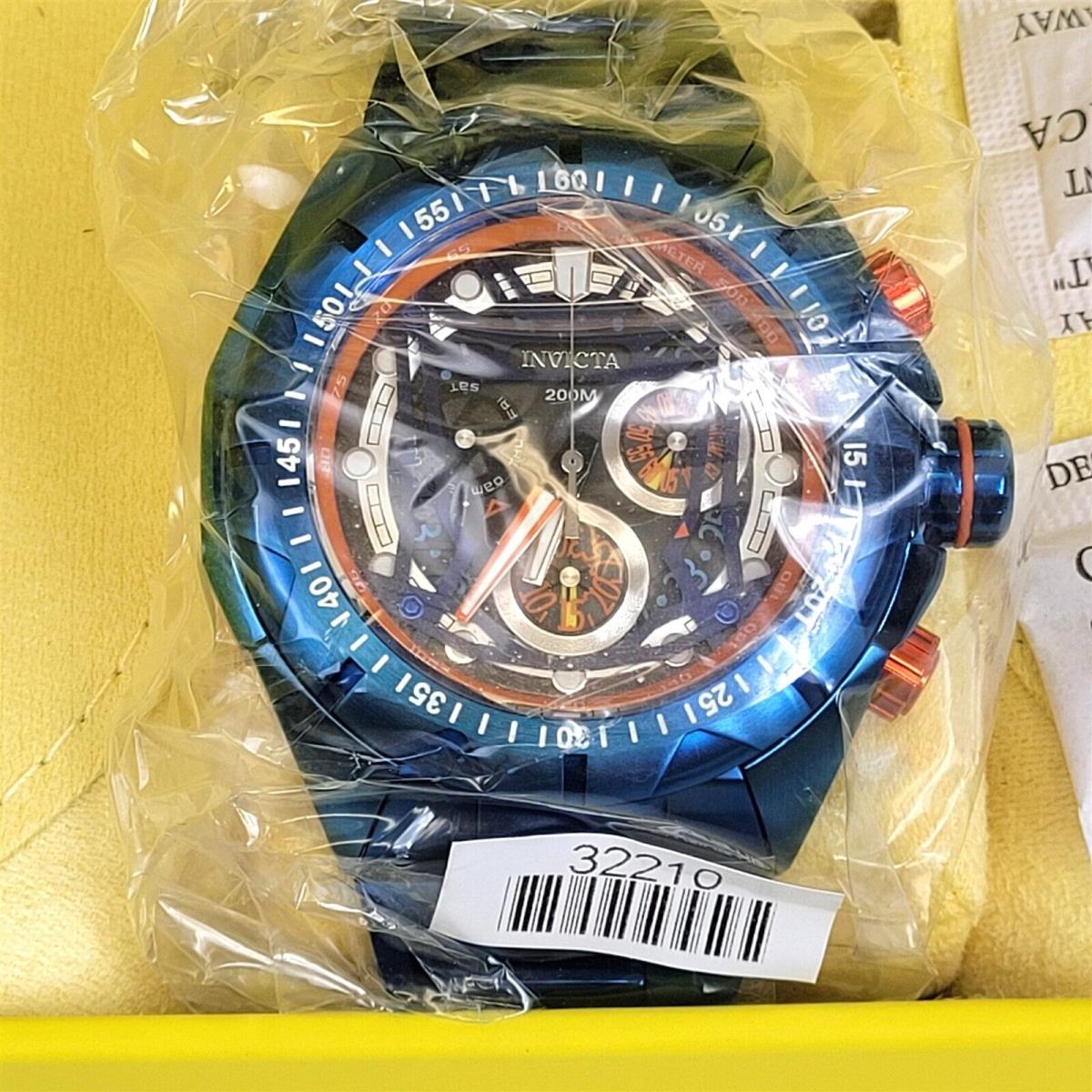Invicta Hydromax Men 32210 54mm Blue Orange Men`s Watch Quartz T401E