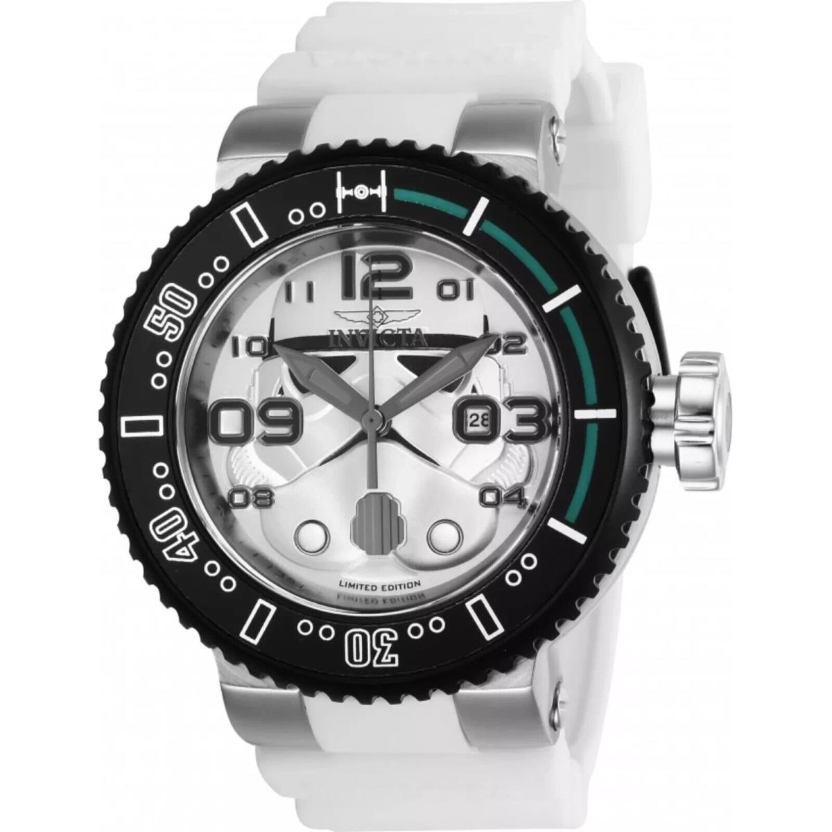 Invicta Men`s 27757 Watch Star Wars Stormtrooper White Dial White Rubber Strap