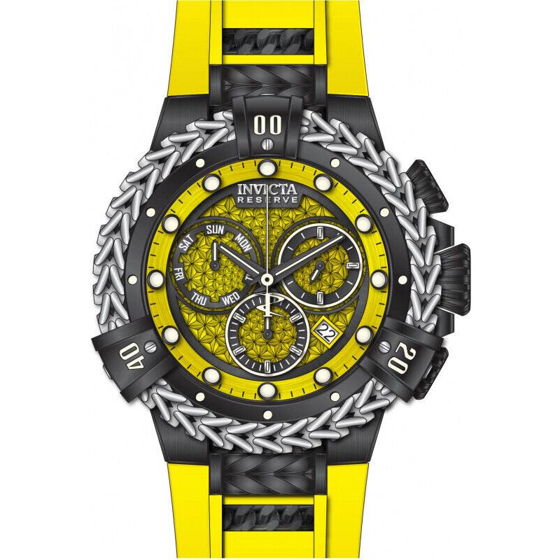 Invicta Reserve Hercules 53mm Black/yellow Men`s Watch 33158