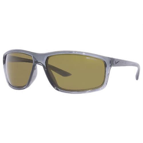 Nike Adrenaline-e CW4680-21 Sunglasses Men`s Dark Grey-black/terrain Tint 66mm - Frame: Gray, Lens: Brown
