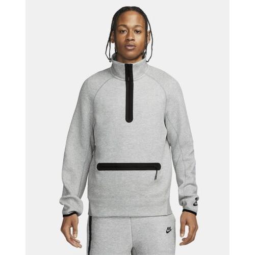 Mens Size L Nike Sportswear Tech Fleece Half-zip Sweatshirt Grey FB7998-063