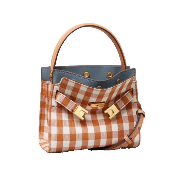 Tory Burch Lee Radziwill Gingham Petite Double Bag-ochre Gingham