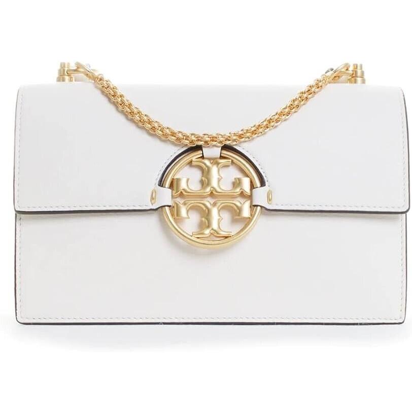 Tory Burch Miller Leather Single Strap Shoulder Bag Ivory Satchel Handbag