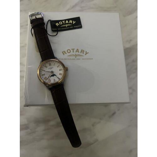 Rotary Men`s Watch Moon Face GS02850/06 Quartz Swiss Made