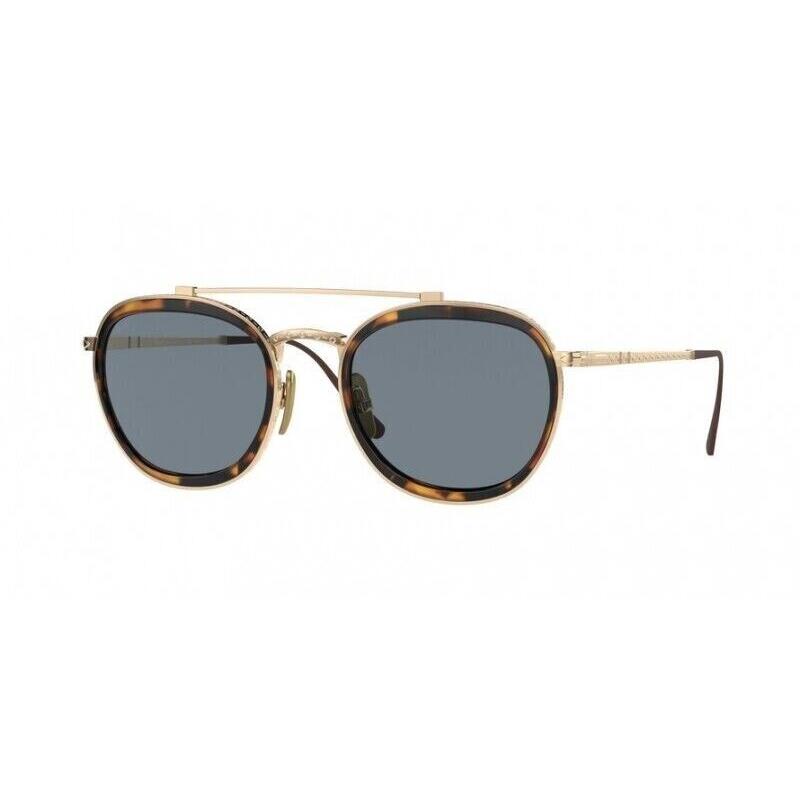 Persol Men`s Sunglasses 5008 ST 801356 Gold Mirrored Blue Lens Titanium 49mm