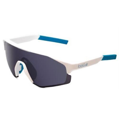 Bolle Lightshifter Wrap Designer Sunglasses Gloss White Teal Blue/gun Grey 135mm