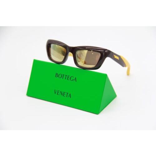 Bottega Veneta BV1182S 002 Unisex Brown Yellow Sunglasses