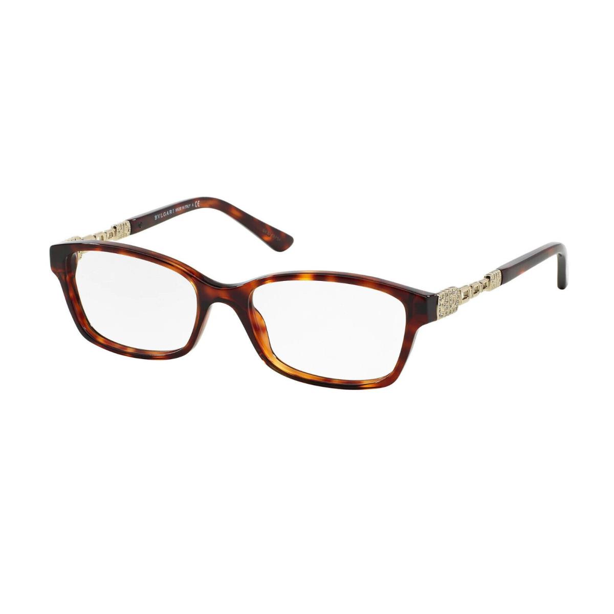 Bvlgari Eyeglasses 4061B Color 851 52-16 140 Tortoise Gold Crystals