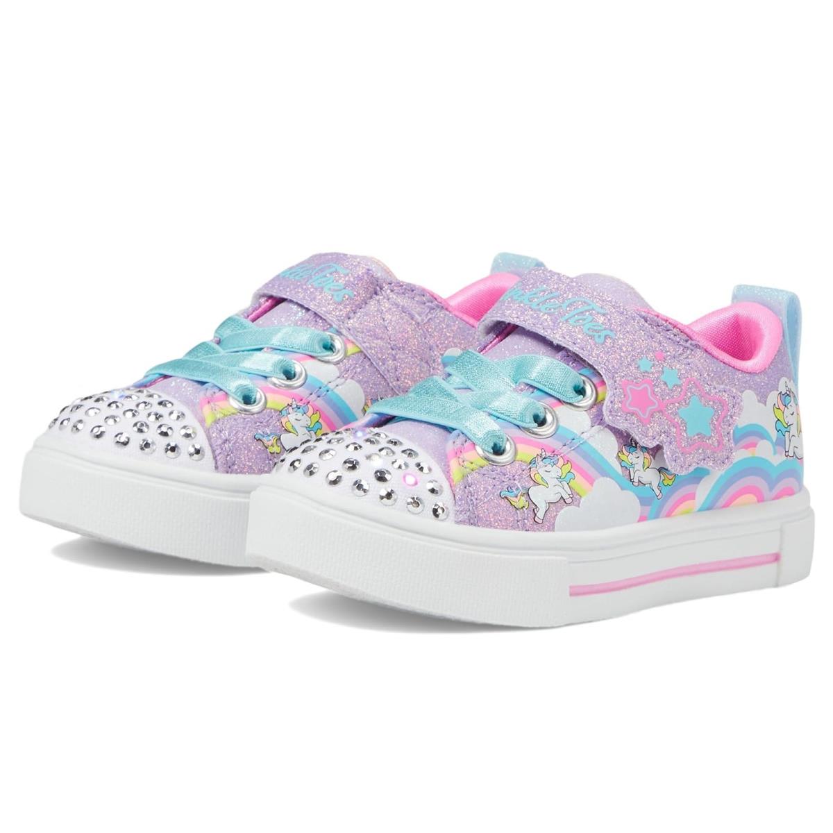 Girl`s Shoes Skechers Kids Twinkle Sparks 314809L Little Kid Lavender/Multi