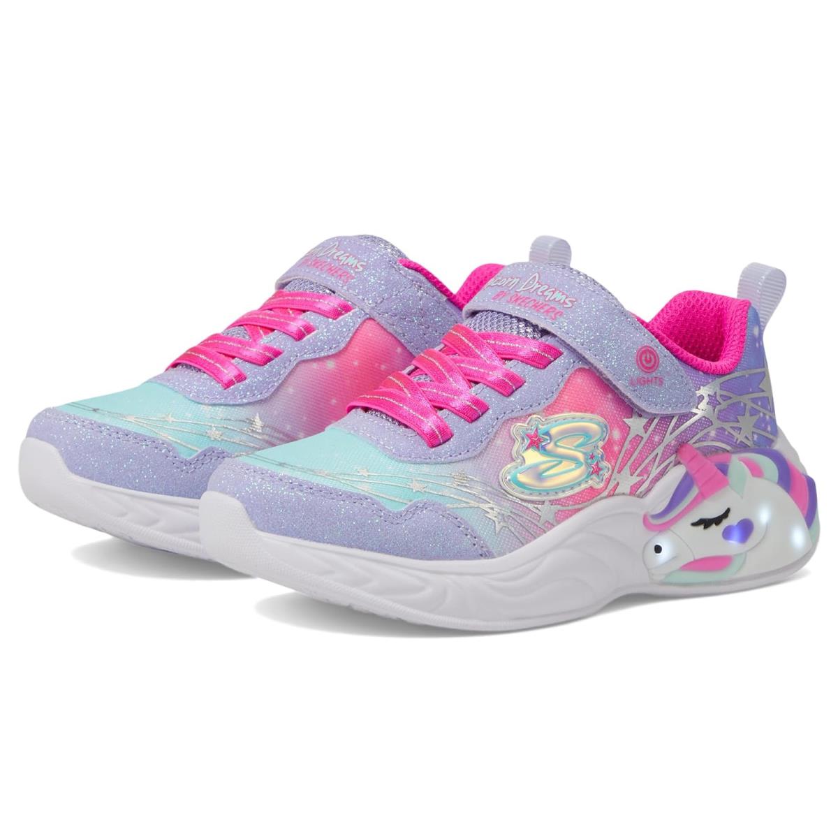 Girl`s Shoes Skechers Kids Unicorn Dreams 302299L Little Kid/big Kid Lavender/Hot Pink