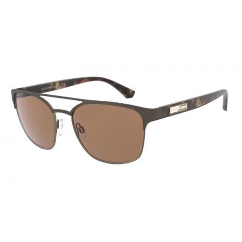 Emporio Armani EA2093 300373 Sunglasses Matte Gunmetal Brown 57mm