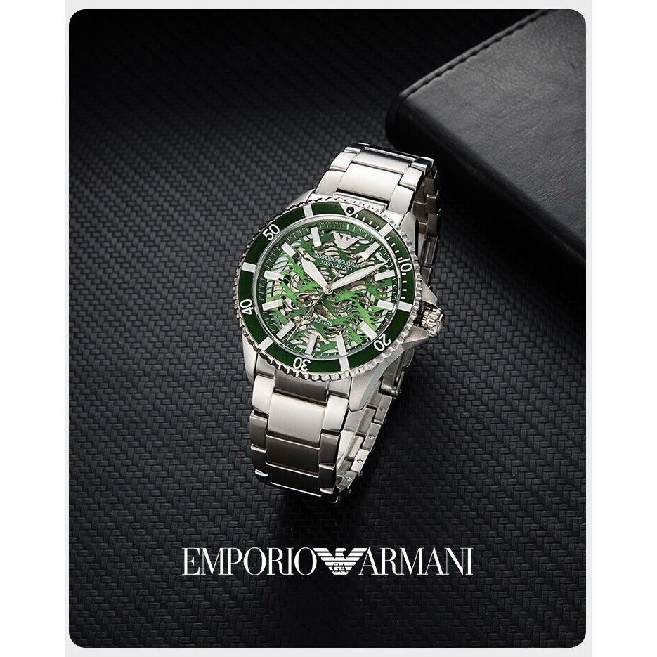 Emporio Armani AR60061 Analog Quartz Wristwatch Men`s Green Dial Stainless Steel