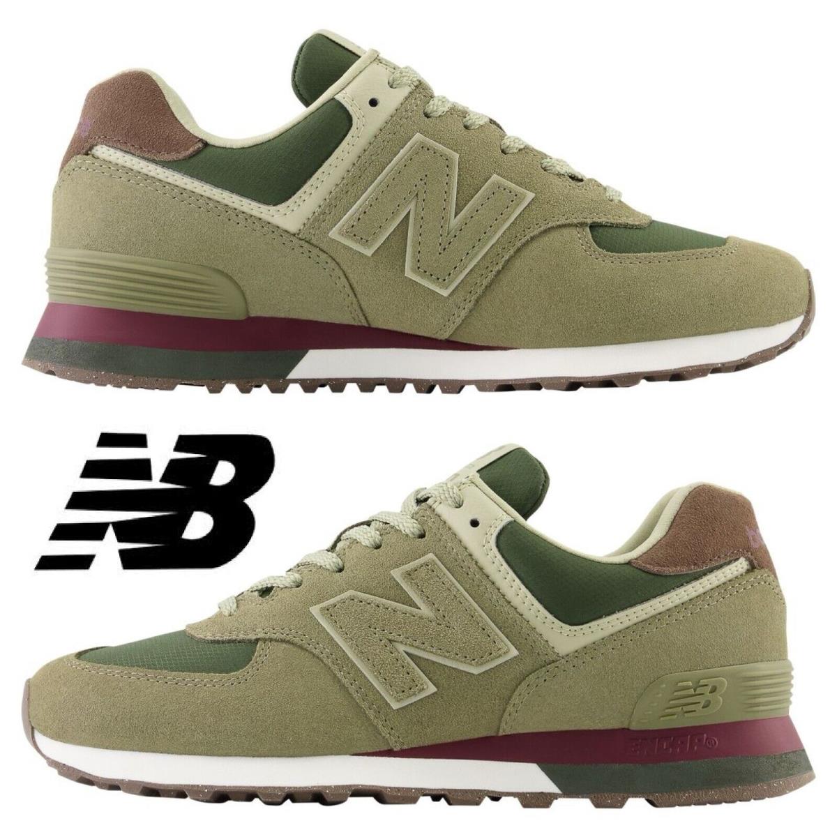 New Balance 574 Men`s Sneakers Casual Shoes Running Premium Comfort Sport Olive