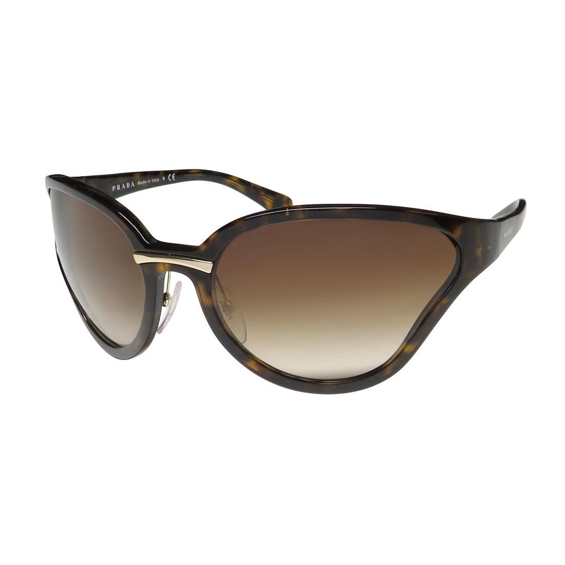 Prada 22V Oversized/wraparound Contemporary Italian Designer Sunglasses Havana