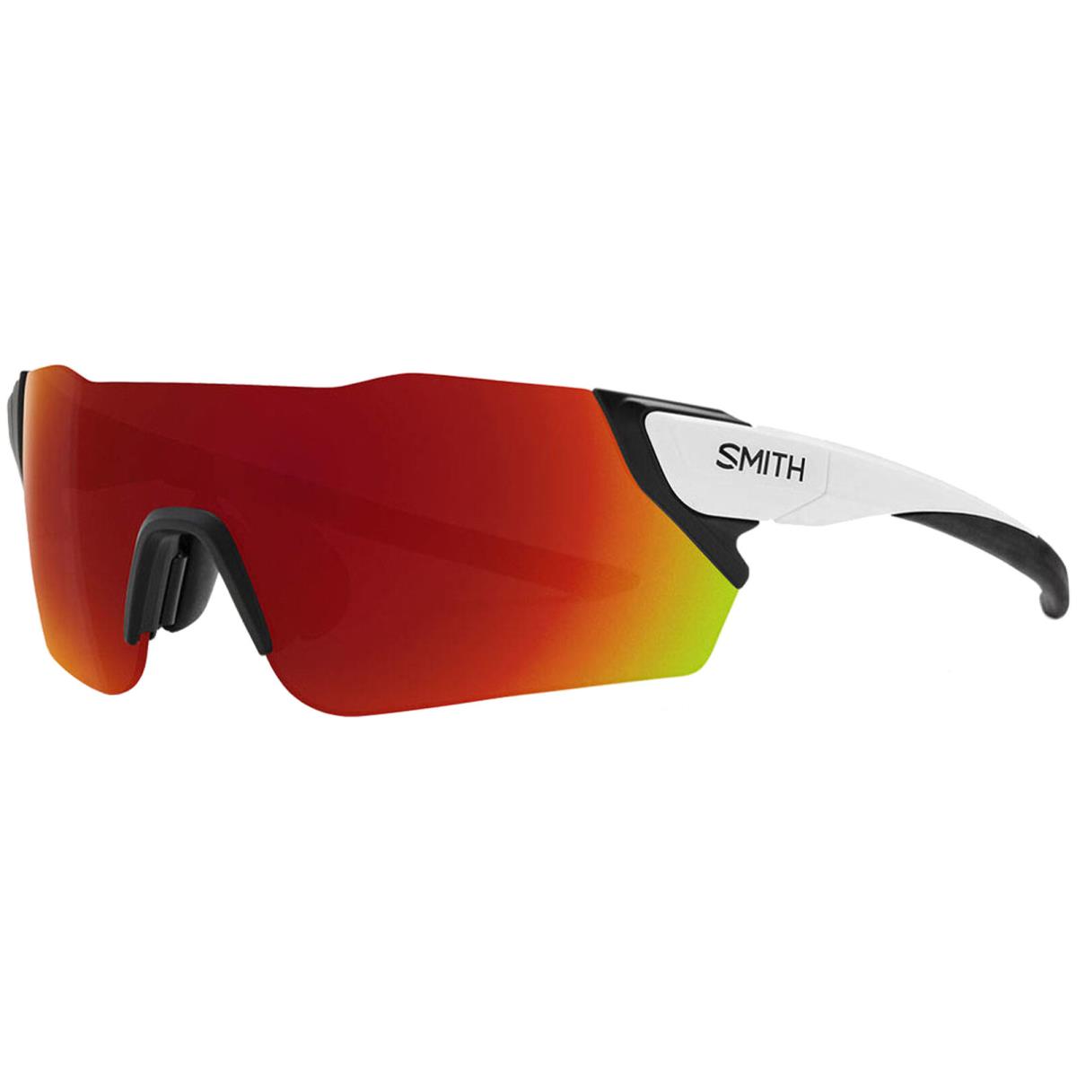 Smith Optics Attack Chromapop Sport Shield Sunglasses w/ Bonus Lens Matte White/Red ML (6HT-99)