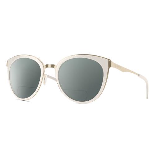 Smith Optics Somerset Womens Cateye Polarized Bifocal Sunglasses White Gold 53mm Grey