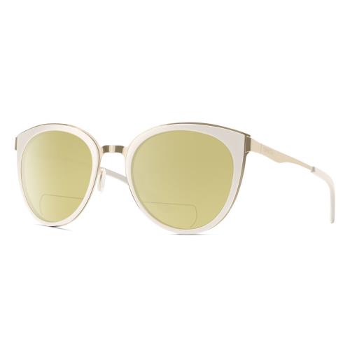 Smith Optics Somerset Womens Cateye Polarized Bifocal Sunglasses White Gold 53mm Yellow