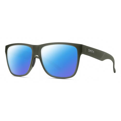 Smith Optics Lowdown XL 2 Unisex Polarized Sunglasses in Moss Crystal Green 60mm Blue Mirror Polar