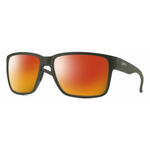 Smith Optics Emerge Unisex Square Polarized Sunglasses in Matte Moss Green 60 mm Red Mirror Polar