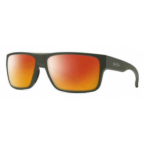 Smith Optics Soundtrack Unisex Rectangle Polarized Sunglasses in Moss Green 61mm Red Mirror Polar