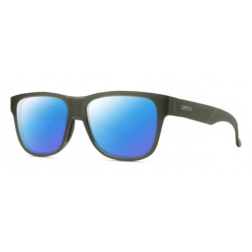 Smith Optics Lowdown Slim 2 Unisex Polarized Sunglasses Moss Crystal Green 53 mm Blue Mirror Polar