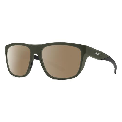 Smith Optics Barra Unisex Classic Polarized Sunglasses in Matte Moss Green 59 mm Amber Brown Polar