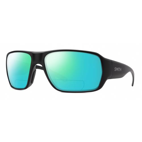 Smith Optics Castaway Unisex Wrap Polarized Bifocal Sunglasses Matte Black 63 mm Green Mirror