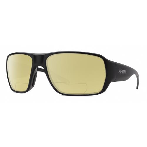 Smith Optics Castaway Unisex Wrap Polarized Bifocal Sunglasses Matte Black 63 mm Yellow